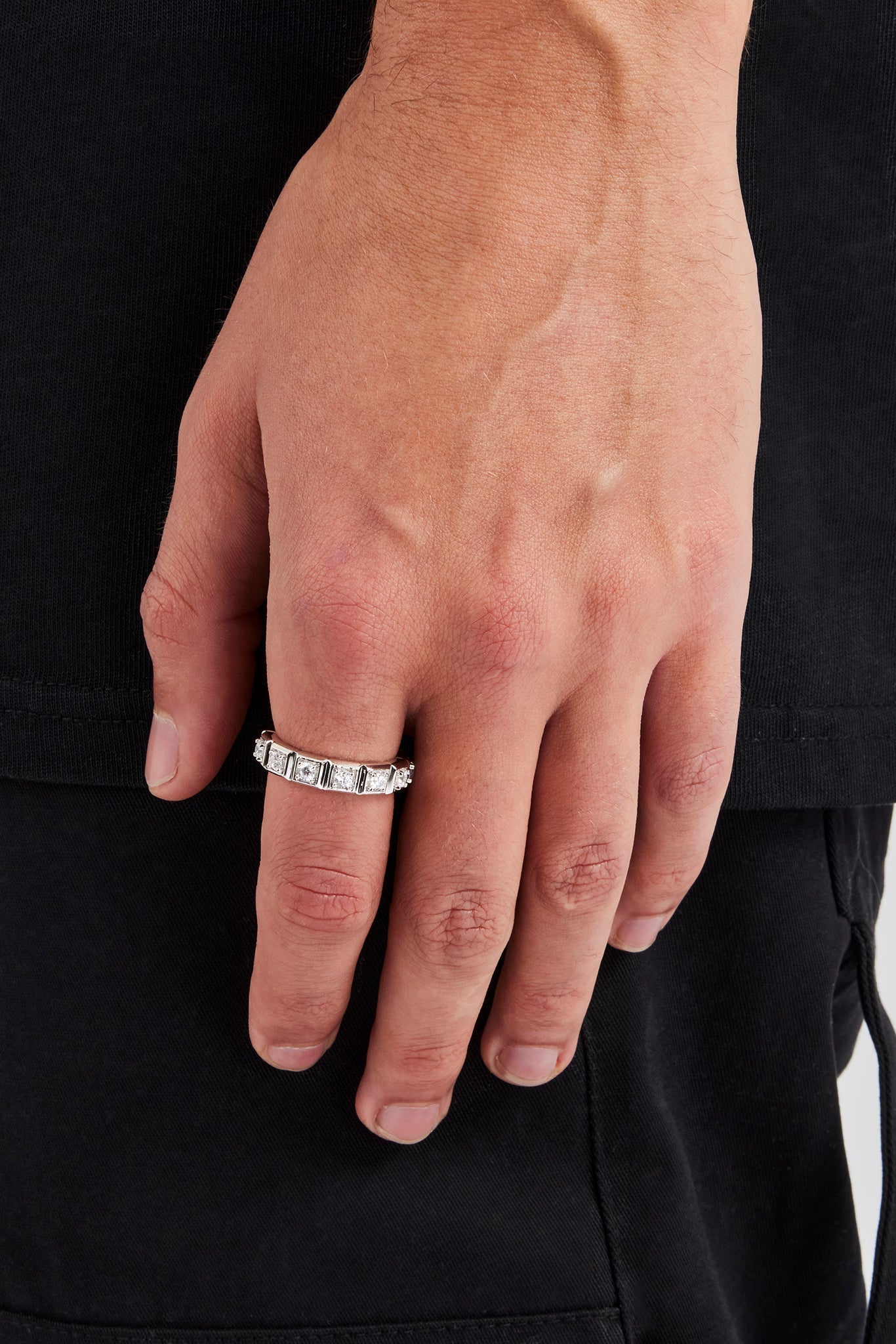 Polished Edge Square Stone Ring - 6mm